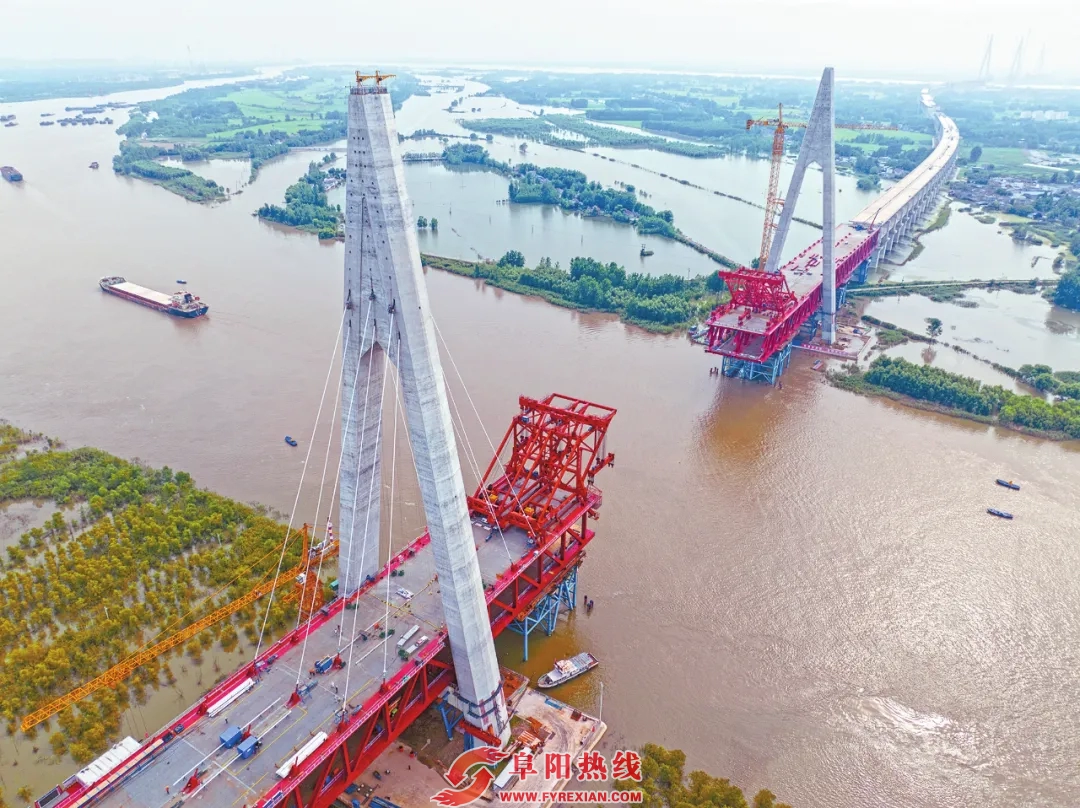 安徽马鞍山长江公铁大桥最新进展