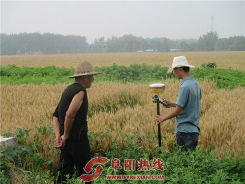 界首市新马集镇午收期间开展土地确权测绘工作