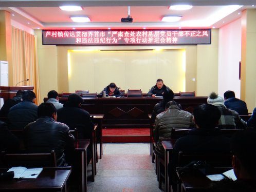 界首芦村镇召开查处基层党员干部不正之风和违法违纪专项行动推进