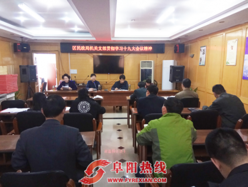 颍州区民政局机关支部召开党员大会贯彻学习十九大会议精神