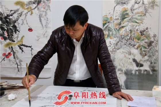 工笔画家周连刚做客太和文化艺术交流中心